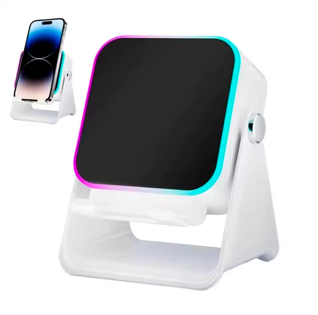 (upgraded)5 In 1 Auto-induction 500OmAh Wireless Induction Speaker 8 RGB Lights HIFI Sound Portable Bluetooth Phone Holder Gifts