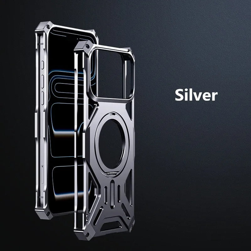 Deviceus AeroTitan MagSafe Case – Aluminum Alloy Magnetic Cooling Case with Invisible Stand for iPhone 17 Pro Max